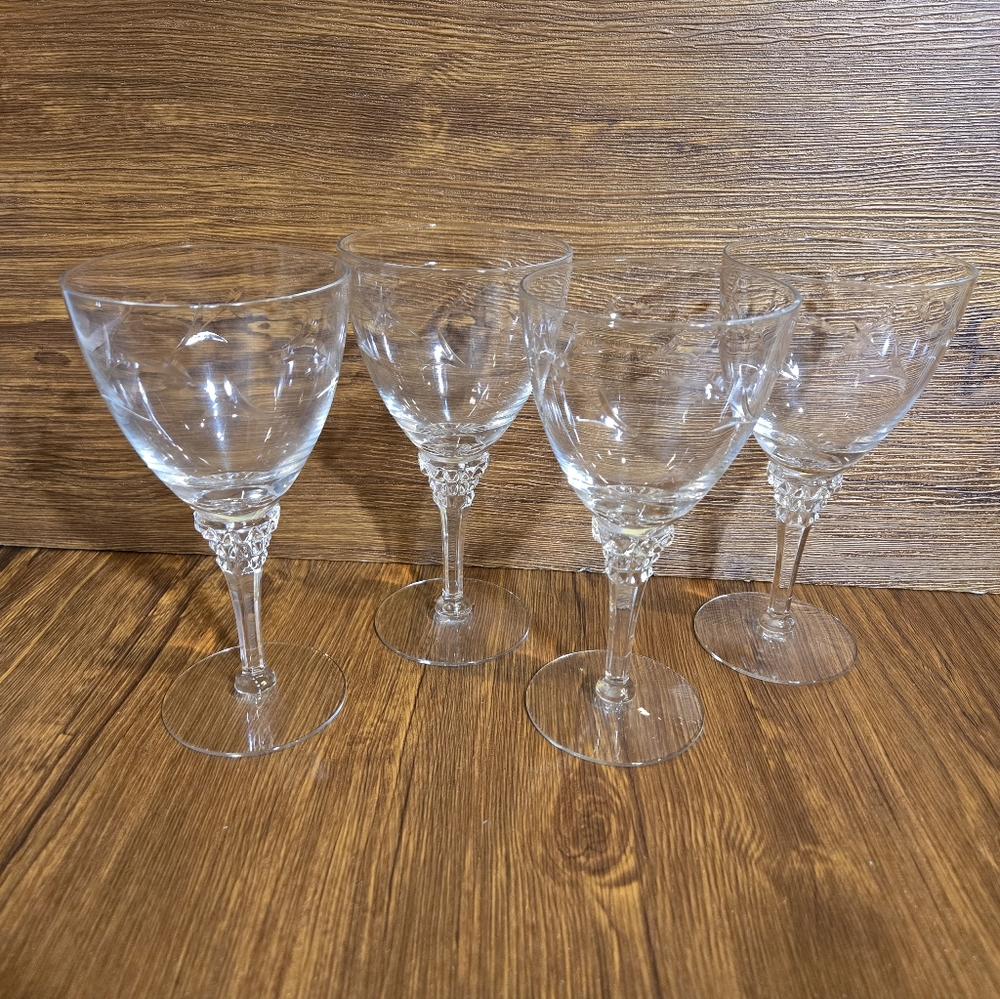 Tiffin Franciscan Pirouette 6 ½” Water Goblets Vtg